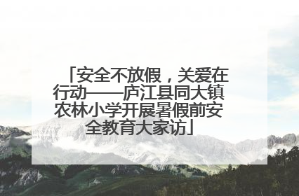 安全不放假，关爱在行动——庐江县同大镇农林小学开展暑假前安全教育大家访