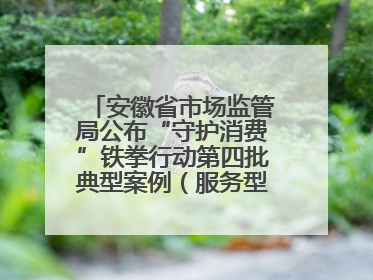 安徽省市场监管局公布“守护消费”铁拳行动第四批典型案例（服务型执法专刊）