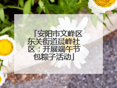 安阳市文峰区东关街道晨峰社区：开展端午节包粽子活动