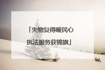 失物复得暖民心 执法服务获锦旗