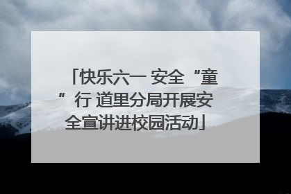 快乐六一 安全“童”行 道里分局开展安全宣讲进校园活动