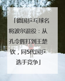 德国乒乓球名将波尔退役：从孔令辉打到王楚钦，同5代国乒选手竞争