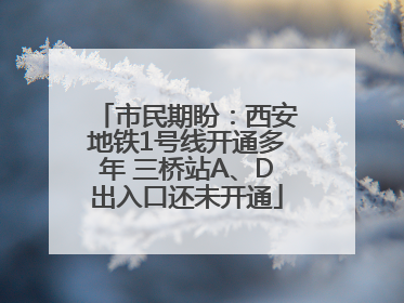 市民期盼：西安地铁1号线开通多年 三桥站A、D出入口还未开通
