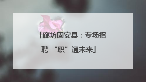 廊坊固安县：专场招聘 “职”通未来