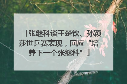 张继科谈王楚钦、孙颖莎世乒赛表现，回应“培养下一个张继科”
