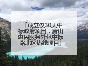 成立仅30天中标政府项目，唐山惠民服务外包中标路北区热线项目