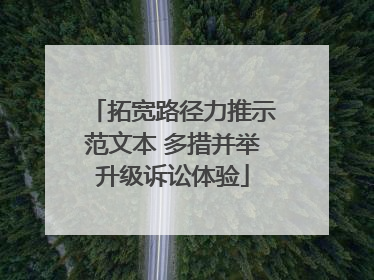 拓宽路径力推示范文本 多措并举升级诉讼体验