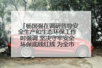 杨国强在调研督导安全生产和生态环保工作时强调 坚决守牢安全环保底线红线 为全市经济社会高质量发展提供坚强保障