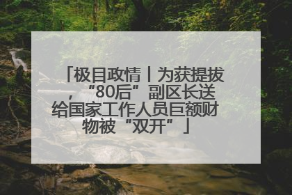 极目政情丨为获提拔，“80后”副区长送给国家工作人员巨额财物被“双开”