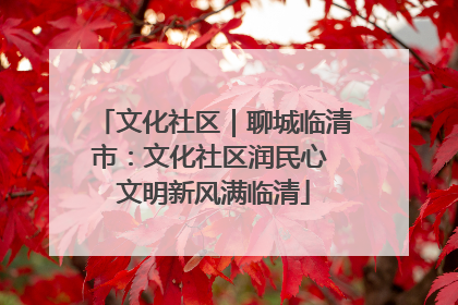 文化社区｜聊城临清市：文化社区润民心 文明新风满临清