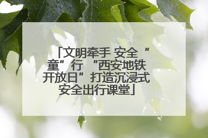 文明牵手 安全“童”行 “西安地铁开放日”打造沉浸式安全出行课堂