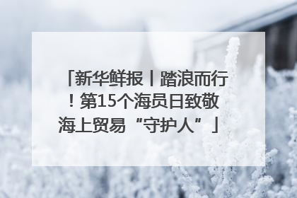 新华鲜报丨踏浪而行！第15个海员日致敬海上贸易“守护人”