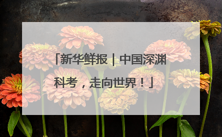新华鲜报｜中国深渊科考，走向世界！