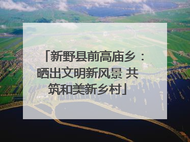 新野县前高庙乡：晒出文明新风景 共筑和美新乡村