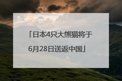 日本4只大熊猫将于6月28日送返中国