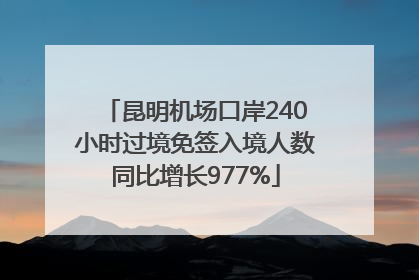 昆明机场口岸240小时过境免签入境人数同比增长977%