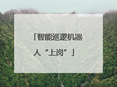 智能巡逻机器人“上岗”