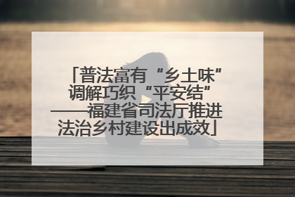 普法富有“乡土味” 调解巧织“平安结”——福建省司法厅推进法治乡村建设出成效