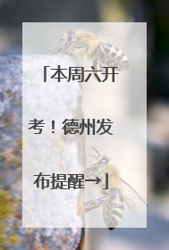 本周六开考！德州发布提醒→