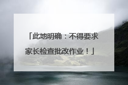此地明确：不得要求家长检查批改作业！