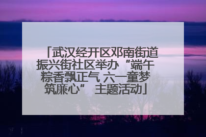 武汉经开区邓南街道振兴街社区举办“端午粽香飘正气 六一童梦筑廉心” 主题活动