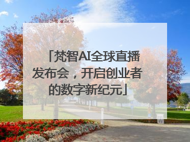 梵智AI全球直播发布会，开启创业者的数字新纪元