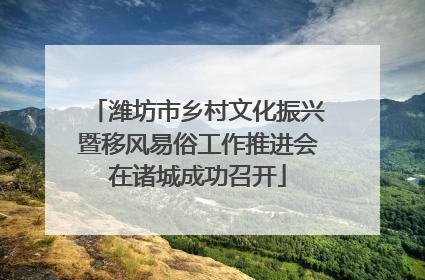 潍坊市乡村文化振兴暨移风易俗工作推进会在诸城成功召开