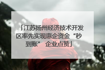 江苏扬州经济技术开发区率先实现惠企资金“秒到账” 企业点赞