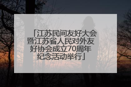 江苏民间友好大会暨江苏省人民对外友好协会成立70周年纪念活动举行