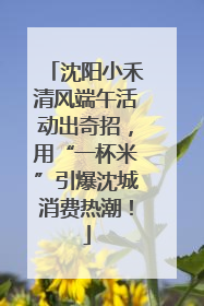 沈阳小禾清风端午活动出奇招，用“一杯米”引爆沈城消费热潮！