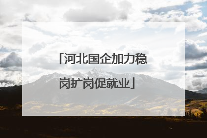 河北国企加力稳岗扩岗促就业