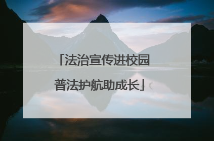 法治宣传进校园 普法护航助成长
