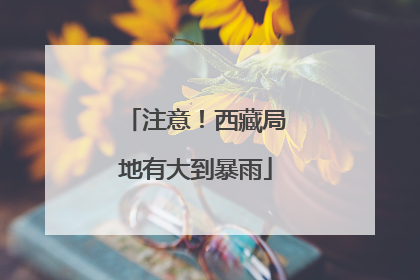 注意！西藏局地有大到暴雨