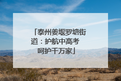 泰州姜堰罗塘街道：护航中高考 呵护千万家