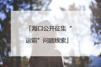 海口公开征集“运霸”问题线索