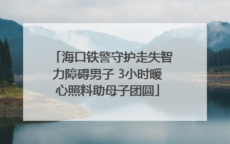 海口铁警守护走失智力障碍男子 3小时暖心照料助母子团圆