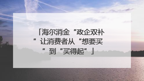 海尔消金“政企双补”让消费者从“想要买”到“买得起”