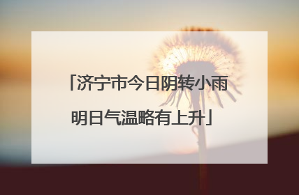 济宁市今日阴转小雨 明日气温略有上升