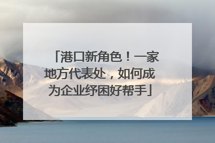 港口新角色！一家地方代表处，如何成为企业纾困好帮手