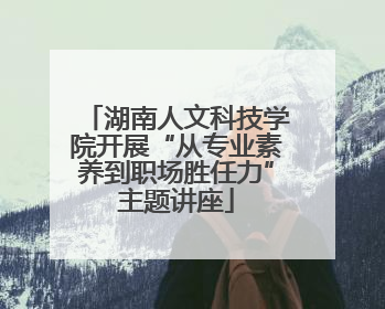 湖南人文科技学院开展“从专业素养到职场胜任力”主题讲座