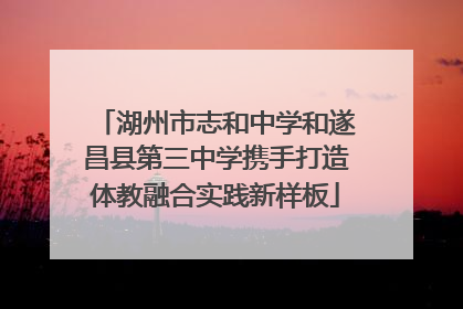 湖州市志和中学和遂昌县第三中学携手打造体教融合实践新样板