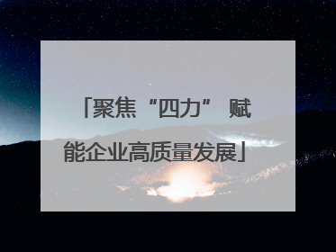 聚焦“四力” 赋能企业高质量发展