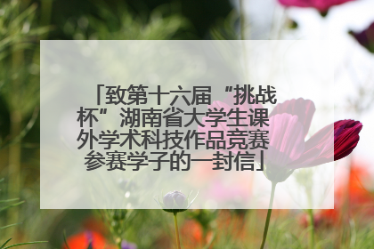 致第十六届“挑战杯”湖南省大学生课外学术科技作品竞赛参赛学子的一封信