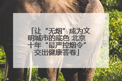 让“无烟”成为文明城市的底色 北京十年“最严控烟令”交出健康答卷