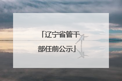 辽宁省管干部任前公示