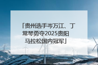 贵州选手岑万江、丁常琴勇夺2025贵阳马拉松国内冠军