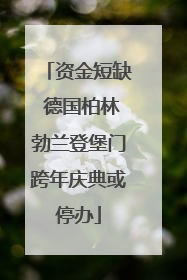 资金短缺 德国柏林勃兰登堡门跨年庆典或停办