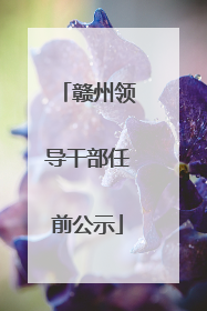 赣州领导干部任前公示