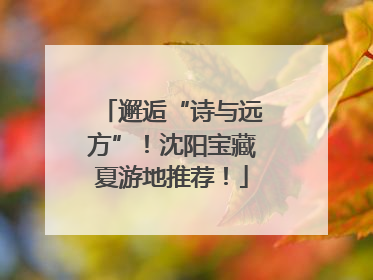 邂逅“诗与远方”！沈阳宝藏夏游地推荐！