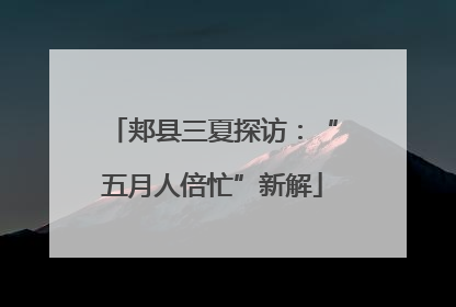 郏县三夏探访：“五月人倍忙”新解